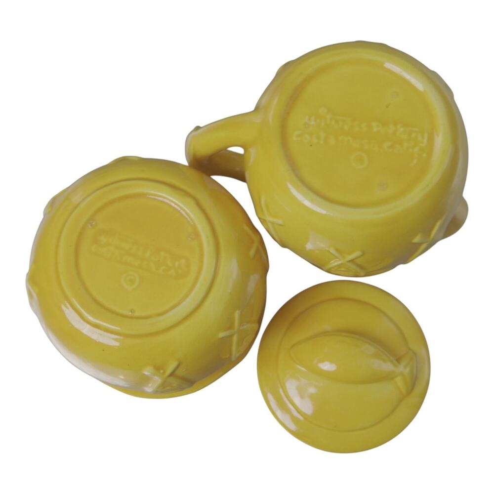 Federalist Buttercup Yellow Fish Creamer Sugar Bowl Vintage Set - Picture 6 of 12